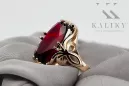 Anneau Vintage Rubis Or rose 14 carats vintage d'origine vrc082r